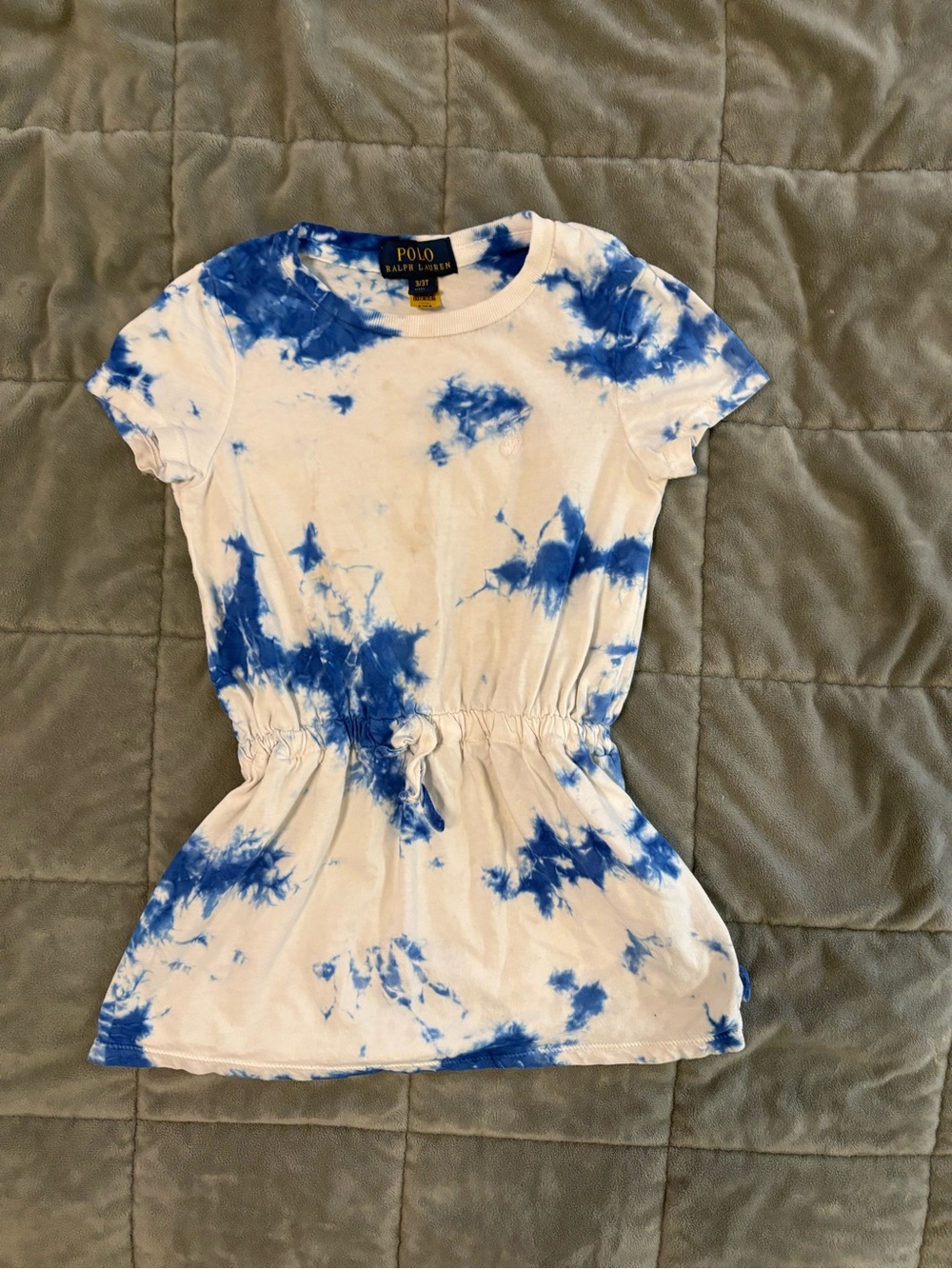 Polo by Ralph Lauren White and Blue Tie-Dye Short Sleeve Tee